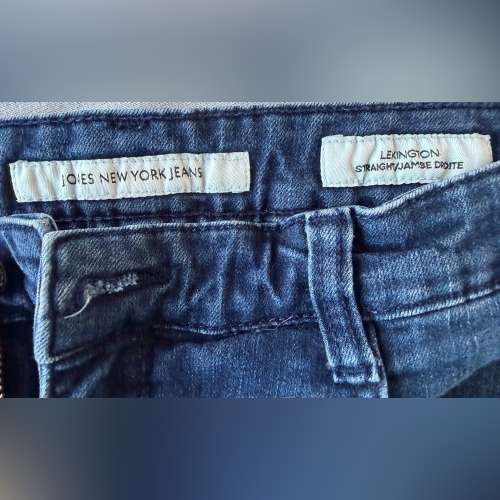 Jones New York Lexington Straight Jeans Rhinestone Pocket Size 12 Short - Picture 4 of 5